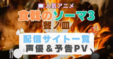 食戟のソーマ　餐ノ皿　3期　アニメ　1期　動画配信サービス　一覧　オススメ　コスパ　最強　人気　サイト　サブスク　無料　ユーネクスト　DMM TV u-next unext hulu フールー　アマプラ　ネトフリ　dアニメ